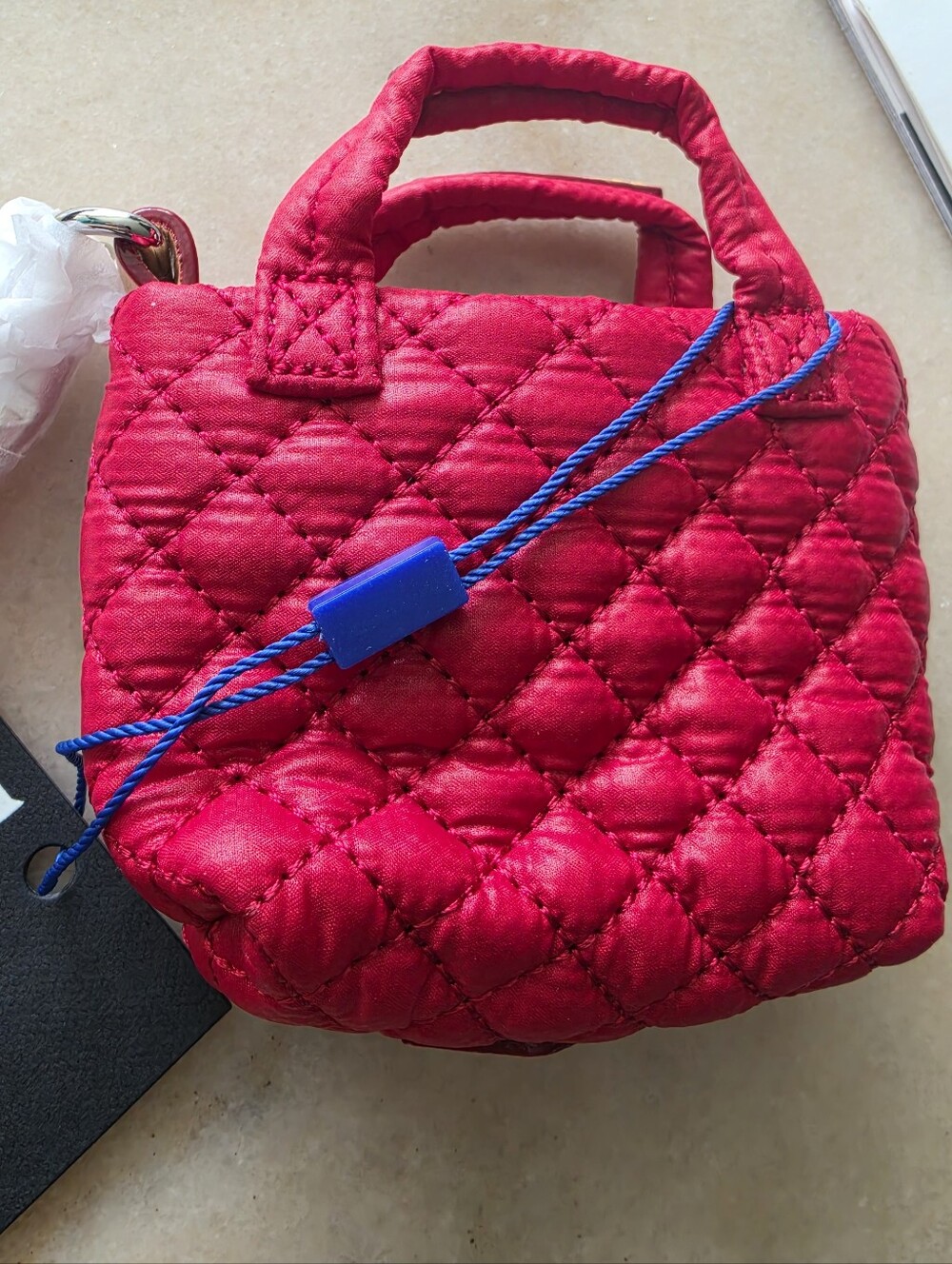 MZ Wallace Tiny Tote Bag Charm In Apple - Picture 2 of 4